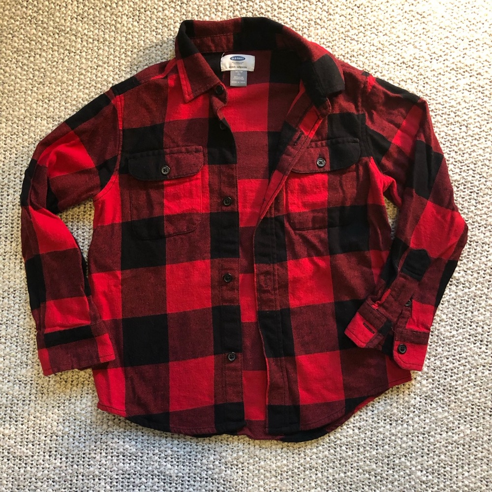 Boys Old Navy Red/Black Flannel